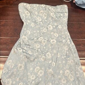 Princess Polly Strapless Dress in Light Gray Floral
